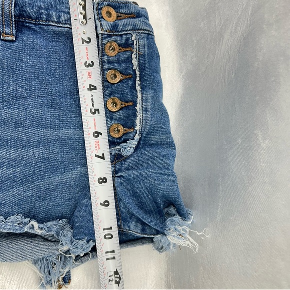 Free People Distressed Blue Jean Shorts - Picture 6 of 6